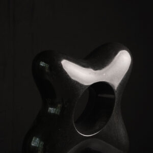 "Star" Hand-Polished Black Stone Sculptural Masterpiece