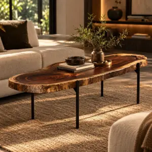 "Omega" Luxury Live Edge Solid Fallen Wood Center Table