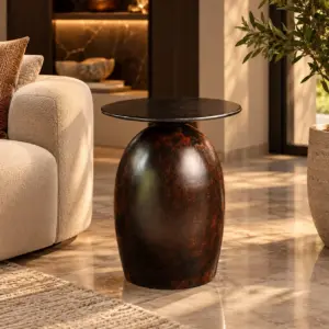 Hand-Carved Sculptural Stone Ovoid and Disc Pedestal Sculpture