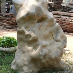"Dichotomy" Hand-Sculpted Weathered Stone Sculpture
