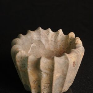 Hand-Carved Fluted Coquina Rock Decorative Bowl