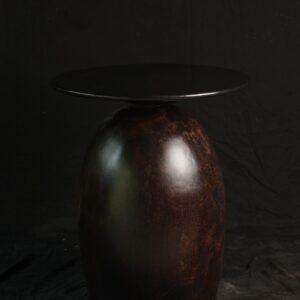 Hand-Carved Sculptural Stone Ovoid and Disc Pedestal Sculpture