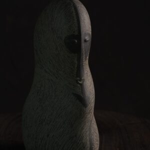"The Guardian" Hand-Carved Dual-Textured Stone Figurine