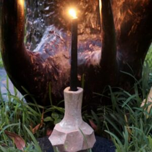 Sculptural Stone Light Candle Stand
